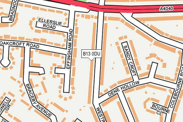 B13 0DU map - OS OpenMap – Local (Ordnance Survey)
