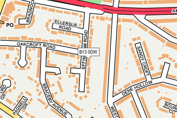 B13 0DW map - OS OpenMap – Local (Ordnance Survey)