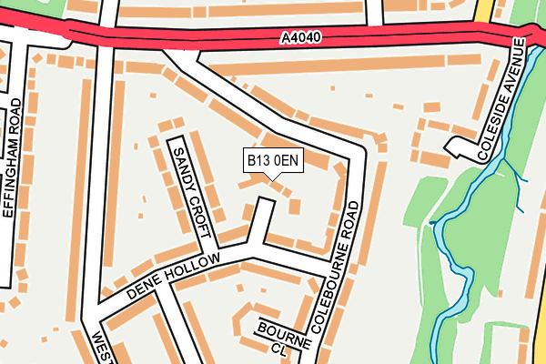 B13 0EN map - OS OpenMap – Local (Ordnance Survey)