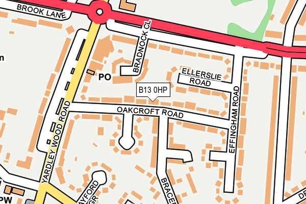 B13 0HP map - OS OpenMap – Local (Ordnance Survey)