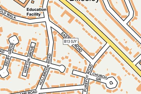 B13 0JY map - OS OpenMap – Local (Ordnance Survey)