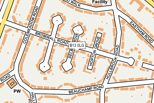 B13 0LG map - OS OpenMap – Local (Ordnance Survey)