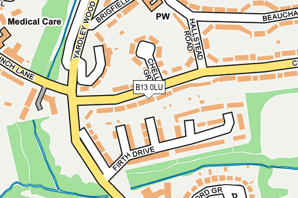B13 0LU map - OS OpenMap – Local (Ordnance Survey)