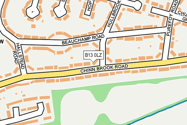 B13 0LZ map - OS OpenMap – Local (Ordnance Survey)
