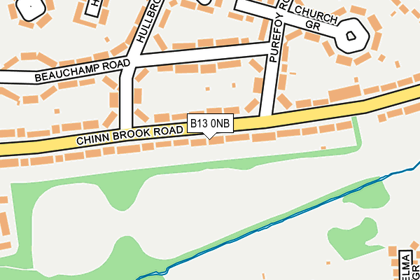 B13 0NB map - OS OpenMap – Local (Ordnance Survey)
