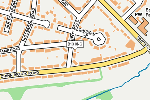 B13 0NG map - OS OpenMap – Local (Ordnance Survey)