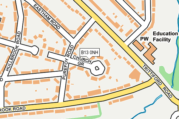 B13 0NH map - OS OpenMap – Local (Ordnance Survey)