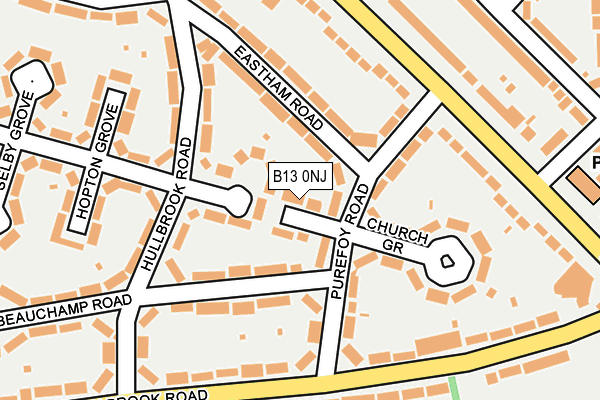 B13 0NJ map - OS OpenMap – Local (Ordnance Survey)