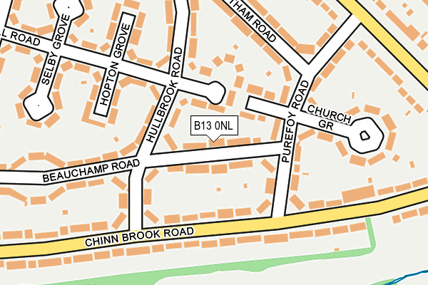B13 0NL map - OS OpenMap – Local (Ordnance Survey)