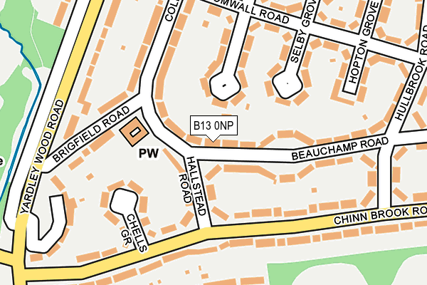 B13 0NP map - OS OpenMap – Local (Ordnance Survey)