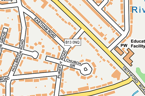 B13 0NQ map - OS OpenMap – Local (Ordnance Survey)