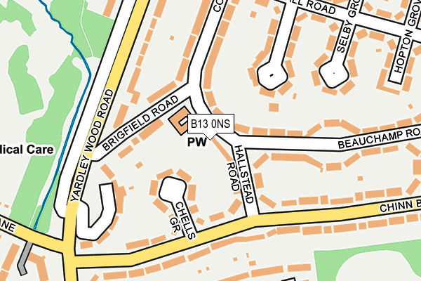 B13 0NS map - OS OpenMap – Local (Ordnance Survey)