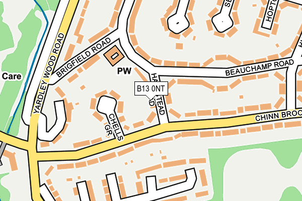 B13 0NT map - OS OpenMap – Local (Ordnance Survey)