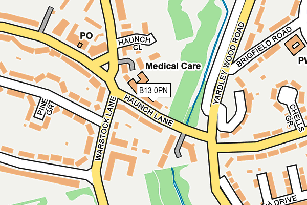 B13 0PN map - OS OpenMap – Local (Ordnance Survey)