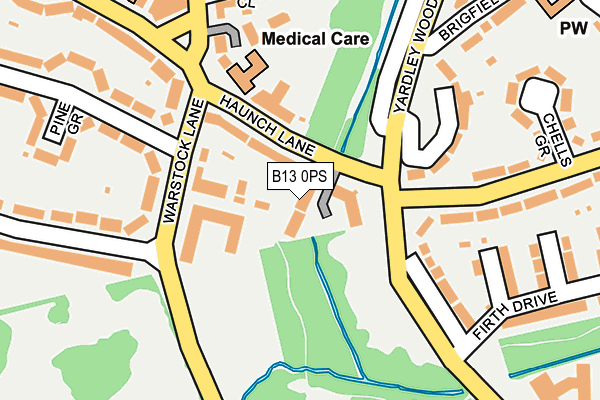 B13 0PS map - OS OpenMap – Local (Ordnance Survey)
