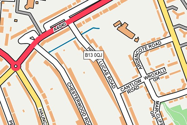 B13 0QJ map - OS OpenMap – Local (Ordnance Survey)