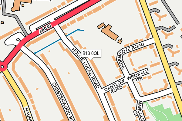 B13 0QL map - OS OpenMap – Local (Ordnance Survey)