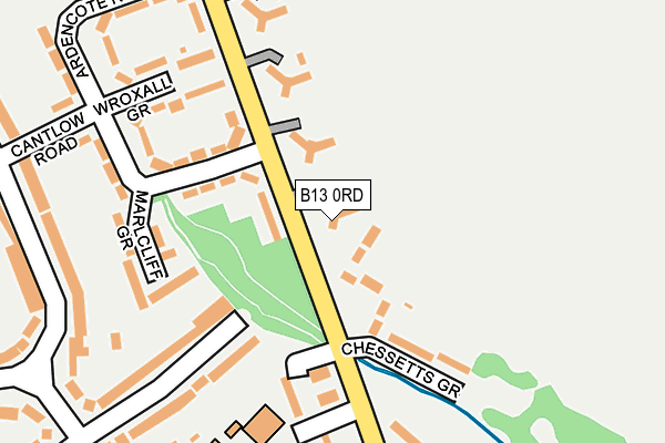 B13 0RD map - OS OpenMap – Local (Ordnance Survey)