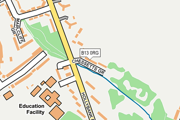 B13 0RG map - OS OpenMap – Local (Ordnance Survey)