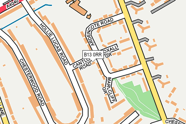 B13 0RR map - OS OpenMap – Local (Ordnance Survey)