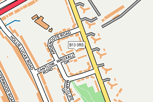 B13 0RS map - OS OpenMap – Local (Ordnance Survey)