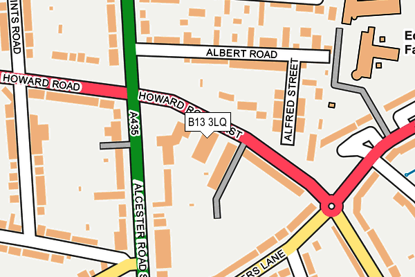 B13 3LQ map - OS OpenMap – Local (Ordnance Survey)