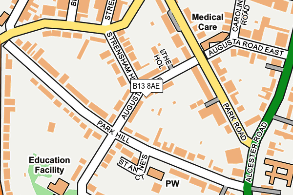 B13 8AE map - OS OpenMap – Local (Ordnance Survey)