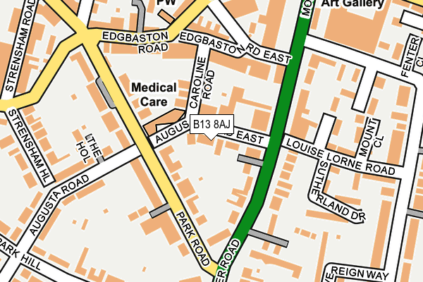 B13 8AJ map - OS OpenMap – Local (Ordnance Survey)