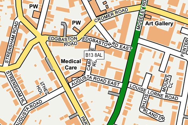B13 8AL map - OS OpenMap – Local (Ordnance Survey)