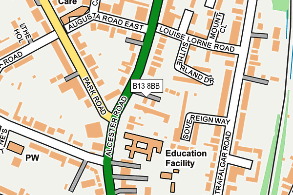 B13 8BB map - OS OpenMap – Local (Ordnance Survey)