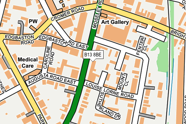 B13 8BE map - OS OpenMap – Local (Ordnance Survey)