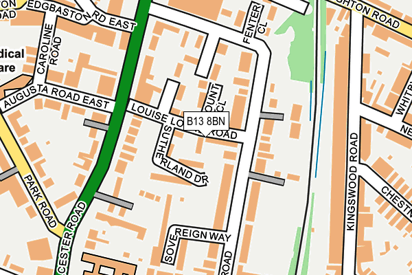 B13 8BN map - OS OpenMap – Local (Ordnance Survey)