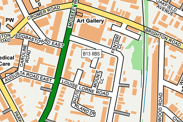 B13 8BS map - OS OpenMap – Local (Ordnance Survey)