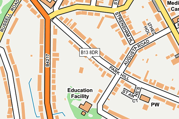 B13 8DR map - OS OpenMap – Local (Ordnance Survey)