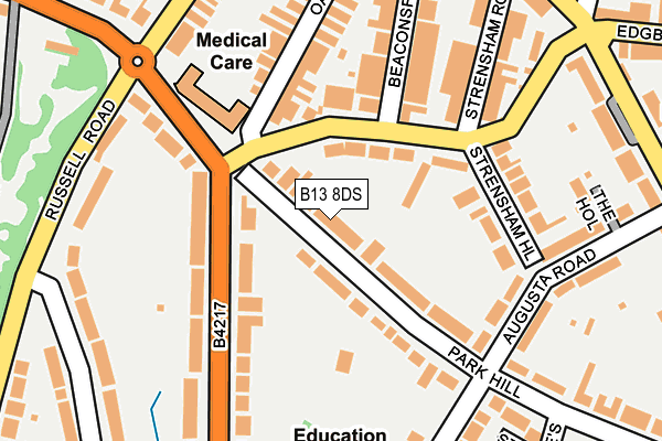B13 8DS map - OS OpenMap – Local (Ordnance Survey)