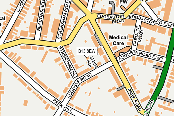 B13 8EW map - OS OpenMap – Local (Ordnance Survey)