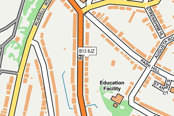 B13 8JZ map - OS OpenMap – Local (Ordnance Survey)