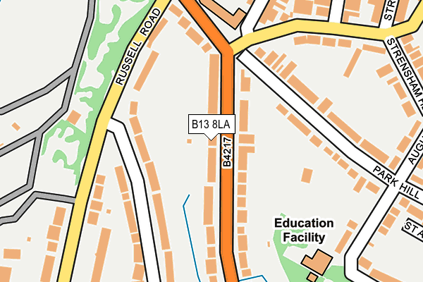 B13 8LA map - OS OpenMap – Local (Ordnance Survey)
