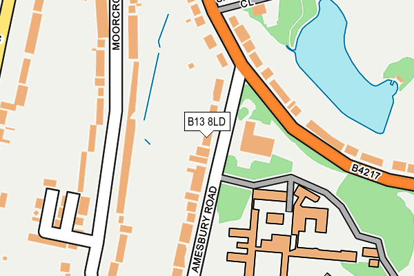 B13 8LD map - OS OpenMap – Local (Ordnance Survey)