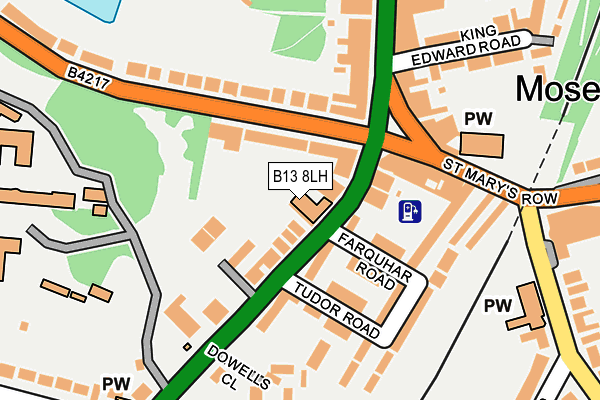 B13 8LH map - OS OpenMap – Local (Ordnance Survey)