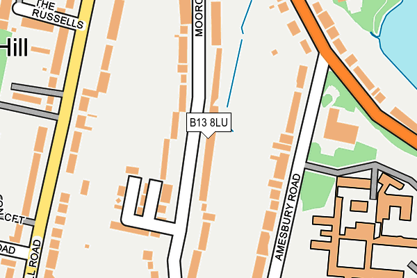 B13 8LU map - OS OpenMap – Local (Ordnance Survey)