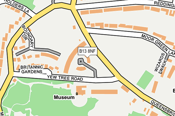 B13 8NF map - OS OpenMap – Local (Ordnance Survey)