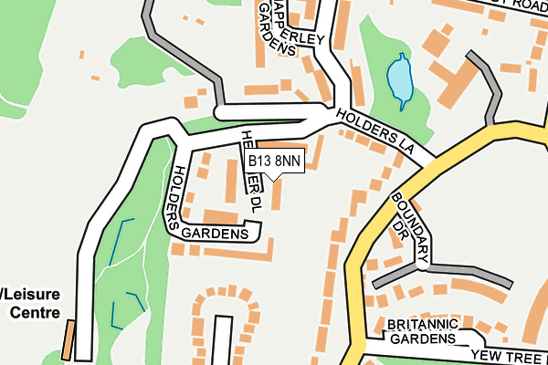 B13 8NN map - OS OpenMap – Local (Ordnance Survey)