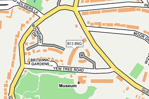 B13 8NQ map - OS OpenMap – Local (Ordnance Survey)