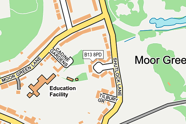 B13 8PD map - OS OpenMap – Local (Ordnance Survey)