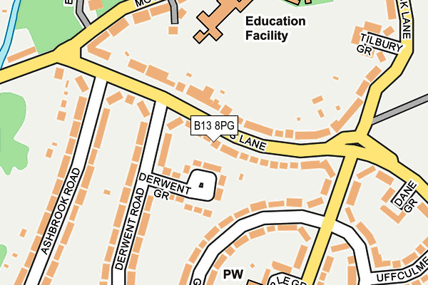 B13 8PG map - OS OpenMap – Local (Ordnance Survey)