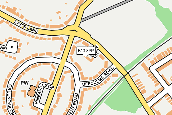 B13 8PP map - OS OpenMap – Local (Ordnance Survey)