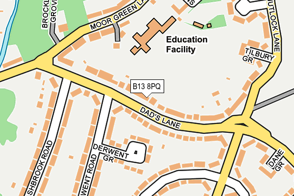 B13 8PQ map - OS OpenMap – Local (Ordnance Survey)