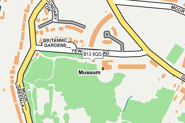B13 8QG map - OS OpenMap – Local (Ordnance Survey)