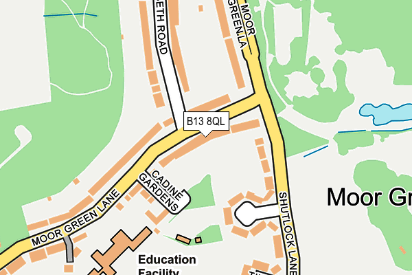 B13 8QL map - OS OpenMap – Local (Ordnance Survey)